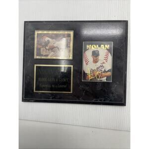 Plaque Autographed Celebrates Nolan Ryan Career Of Pitching {86}